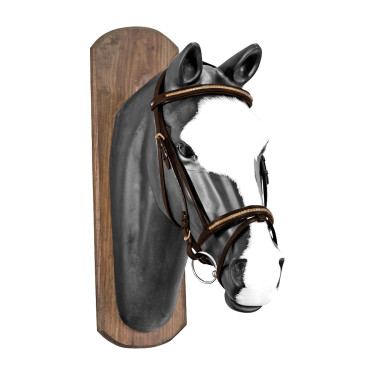 Filet Derby avec clou doré et rênes en caoutchouc Filet Derby avec clou doré et rênes en caoutchouc