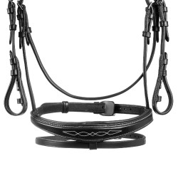 Filet en cuir souple cousu Equestro Noir Filet en cuir souple cousu Equestro Noir
