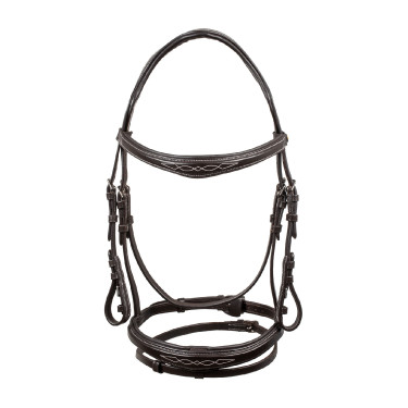 Filet en cuir souple cousu Equestro Marron foncé