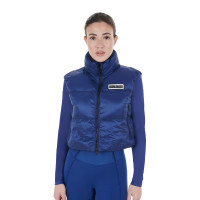 Gilet court zippé femme Equestro Bleu sodalite Gilet court zippé femme Equestro Bleu sodalite