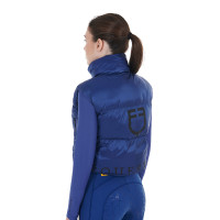 Gilet court zippé femme Equestro Bleu sodalite Gilet court zippé femme Equestro Bleu sodalite