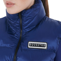Gilet court zippé femme Equestro Bleu sodalite