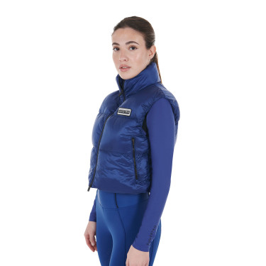 Gilet court zippé femme Equestro Bleu sodalite