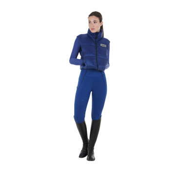 Gilet court zippé femme Equestro Bleu sodalite
