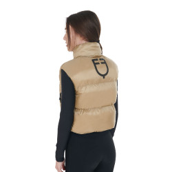 Gilet court zippé femme Equestro Encens Beige