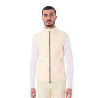 Gilet Equestro homme coupe slim en tissu technique Blanc antique Beige Gilet Equestro homme coupe slim en tissu technique Blanc antique Beige