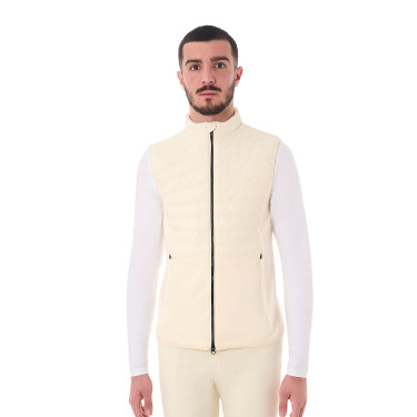 Gilet Equestro homme coupe slim en tissu technique Blanc antique Beige