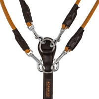 Gogue en cuir de veau et nylon Acavallo Marron foncé