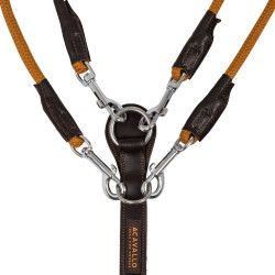 Gogue en cuir de veau et nylon Acavallo Marron foncé