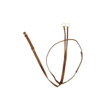 Martingale en cuir pour la course Derby Cognac Marron