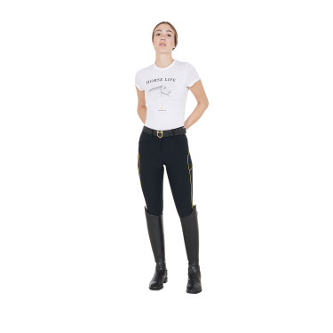 Pantalon d'équitation femme coupe slim grip genoux Equestro Pantalon d'équitation femme coupe slim grip genoux Equestro