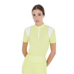 Polo d'entraînement femme coupe slim avec empiècements en mesh Equestro