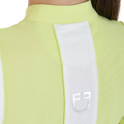 Polo d'entraînement femme coupe slim avec empiècements en mesh Equestro Citron Jaune Polo d'entraînement femme coupe slim avec empiècements en mesh Equestro Citron Jaune