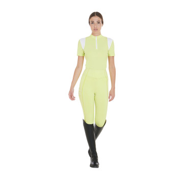 Polo d'entraînement femme coupe slim avec empiècements en mesh Equestro Polo d'entraînement femme coupe slim avec empiècements en mesh Equestro