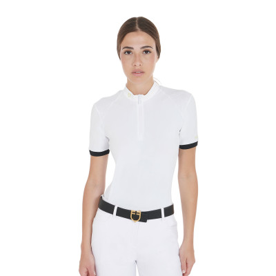 Polo femme coupe slim avec empiècements contrastés sur les épaules Equestro