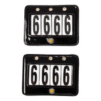 Porte-numéro de concours à 4 chiffres 12x8 cm Equestro à strass Noir