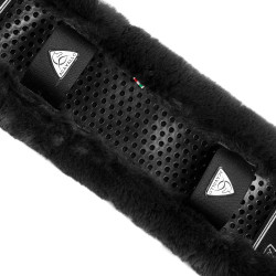 Protection de sangle Classic gel en fausse peau de mouton Acavallo Noir