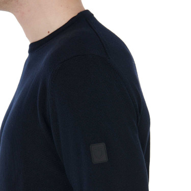 Pull col rond Equestro homme en laine mérinos Pull col rond Equestro homme en laine mérinos