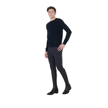 Pull col rond Equestro homme en laine mérinos Pull col rond Equestro homme en laine mérinos