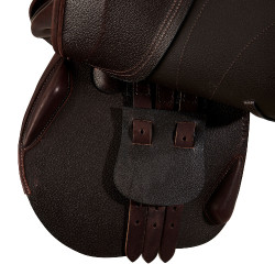 Selle de saut Firenze arbre en bois cuir double Acavallo Marron foncé