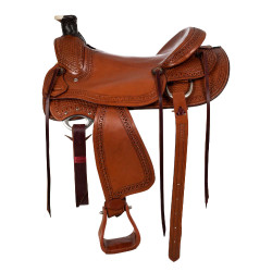 Selle western Wade avec embossage panier McBryan Châtaigne Marron Selle western Wade avec embossage panier McBryan Châtaigne Marron