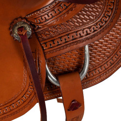 Selle western Wade avec embossage panier McBryan Châtaigne Marron Selle western Wade avec embossage panier McBryan Châtaigne Marron