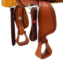 Selle western Wade avec embossage panier McBryan Châtaigne Marron Selle western Wade avec embossage panier McBryan Châtaigne Marron