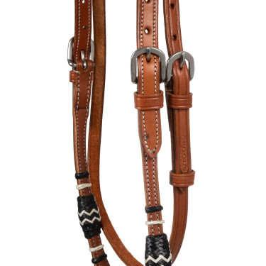 Set de bosal bicolore avec rênes en crin de cheval Pool's Set de bosal bicolore avec rênes en crin de cheval Pool's