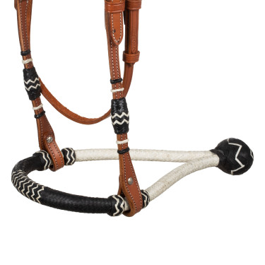 Set de bosal bicolore avec rênes en crin de cheval Pool's Set de bosal bicolore avec rênes en crin de cheval Pool's