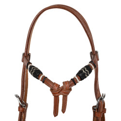 Set de bosal bicolore avec rênes en crin de cheval Pool's