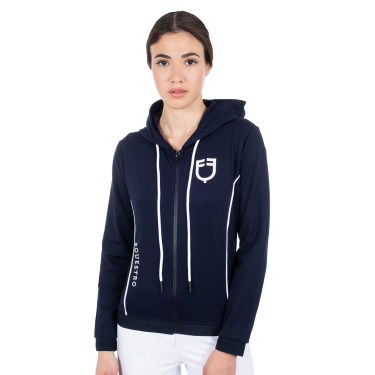 Sweat-shirt femme avec zip frontal en interlock Equestro Sweat-shirt femme avec zip frontal en interlock Equestro