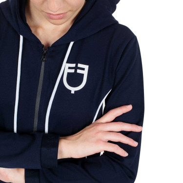 Sweat-shirt femme avec zip frontal en interlock Equestro Sweat-shirt femme avec zip frontal en interlock Equestro