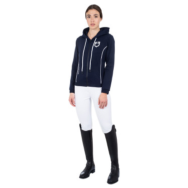 Sweat-shirt femme avec zip frontal en interlock Equestro Sweat-shirt femme avec zip frontal en interlock Equestro