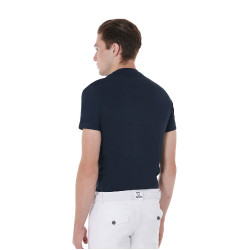 T-shirt en coton Equestro pour homme coupe slim imprimé Jump Marine