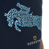 T-shirt en coton Equestro pour homme coupe slim imprimé Jump Marine Bleu marine