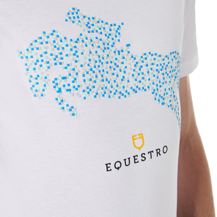 T-shirt en coton Equestro pour homme coupe slim imprimé Jump T-shirt en coton Equestro pour homme coupe slim imprimé Jump