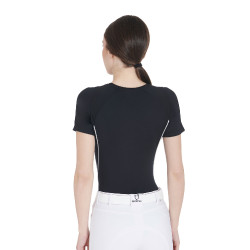 T-shirt technique d'entrainement femme coupe slim Equestro Noir