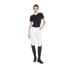 T-shirt technique d'entrainement femme coupe slim Equestro Noir