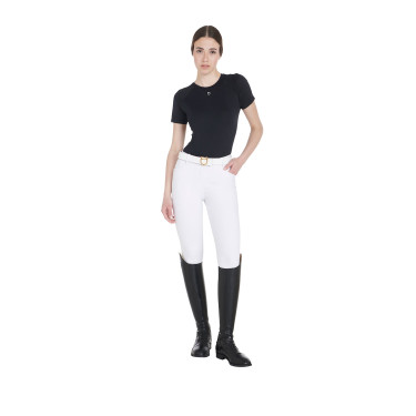 T-shirt technique d'entrainement femme coupe slim Equestro Noir