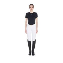 T-shirt technique d'entrainement femme coupe slim Equestro Noir