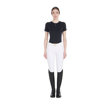 T-shirt technique d'entrainement femme coupe slim Equestro Noir