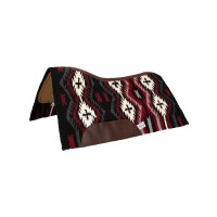 Tapis de selle en feutre de laine de Nouvelle-Zélande 34x36 cm Pool's Noir / gris / rouge