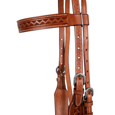 Têtière western avec estampage en bordure McBryan Têtière western avec estampage en bordure McBryan