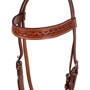 Têtière western avec estampage en bordure McBryan Têtière western avec estampage en bordure McBryan