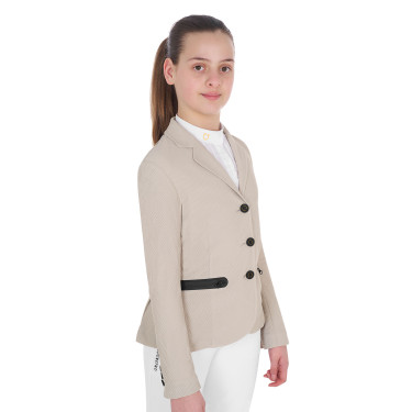 Veste de concours trois boutons fille en mesh Equestro Veste de concours trois boutons fille en mesh Equestro