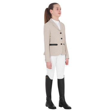 Veste de concours trois boutons fille en mesh Equestro Veste de concours trois boutons fille en mesh Equestro