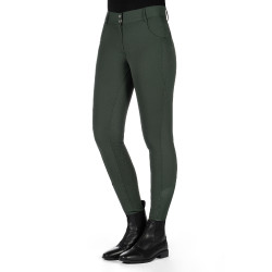 Pantalon HKM Ari taille moyenne fond 1/1 en silicone Vert olive