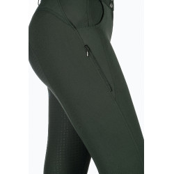 Pantalon HKM Ari taille moyenne fond 1/1 en silicone Vert olive