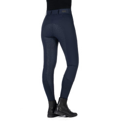 Pantalon HKM Ari taille moyenne fond 1/1 en silicone Bleu foncé