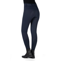 Pantalon HKM Ari taille moyenne fond 1/1 en silicone Bleu foncé
